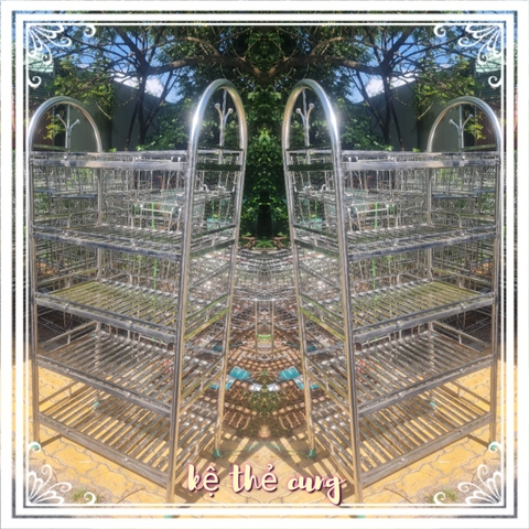 kệ thẻ ống lớn 10x20 inox 201