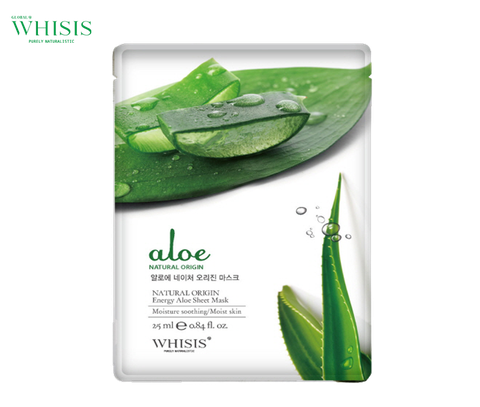 Whisis Nature Origin Energy Aloe Sheet Mask  Mặt Nạ Lô Hội Nature Origin Energy