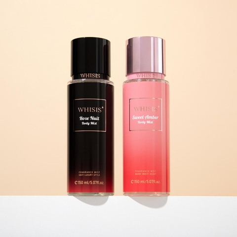 Whisis Rose Nuit Body Mist Xịt Thơm cơ thể hương Hoa Hồng Quyến Rũ.