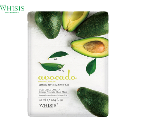 Whisis Nature Origin Energy Avocado Sheet Mask Mặt Nạ Bơ Sữa Nature Origin Energy