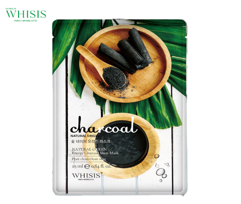 Whisis Nature Origin Energy Charcoal Sheet Mask  Mặt Nạ Than Hoạt Tính Nature Origin Energy