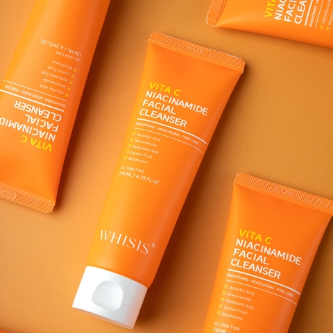 WHISIS VITA C Niacinamide Facial Cleanser Sữa Rửa Mặt WHISIS chứa VITA C & Niacinamide
