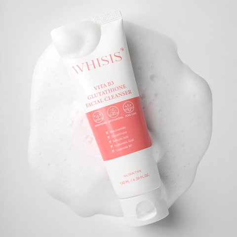 WHISIS Vita B3 Glutathione Facial Cleanser Sữa Rửa Mặt WHISIS chứa Vitamin B3 & Glutathione