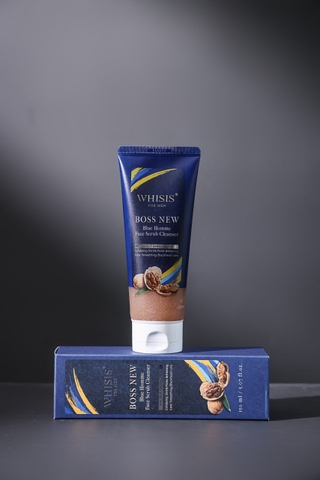 Whisis For Men Boss New Blue Homme Face Scrub Cleanser TẨY TẾ BÀO DA CHẾT- SỮA RỬA MẶT 2in1 DÀNH CHO NAM