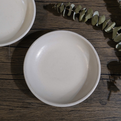 Đĩa mộc trắng sữa