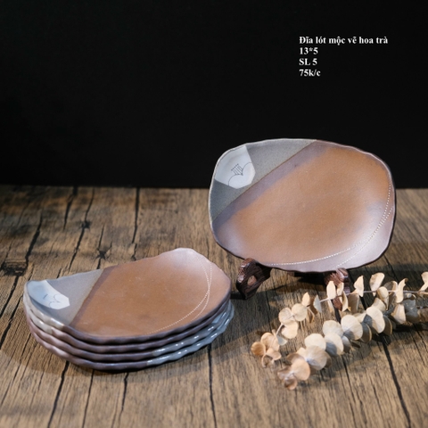 Đĩa lót mộc ve hoa trà