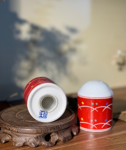 Hũ đựng tiêu men đỏ dễ thương