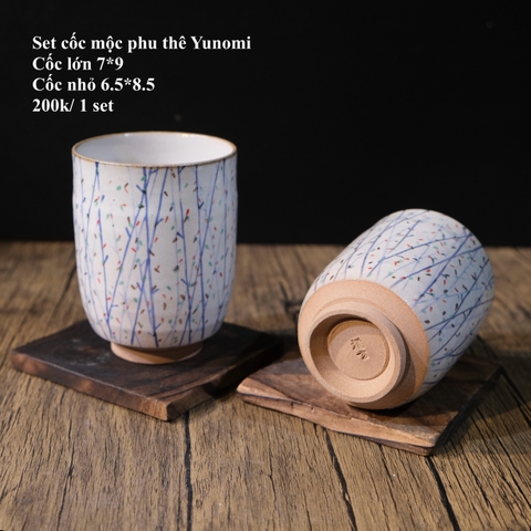 Set cốc mộc phu thê Yunomi