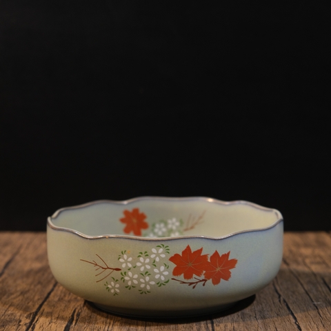 Tô mộc cốt dày vẽ lá phong