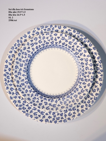 Set đĩa hoa trà Ironstone