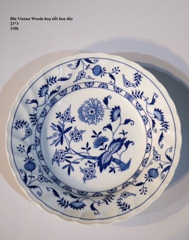 Đĩa Sanyo sâu lòng họa tiết hoa dây