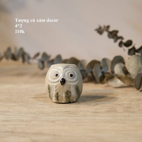 Tượng cú xám decor