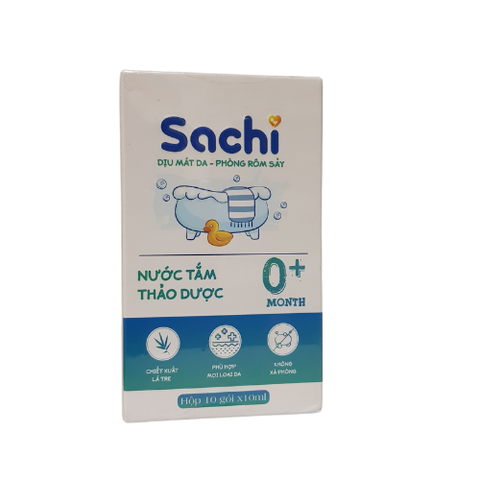 Nước tắm gội rôm sảy Sachi hộp /10 gói