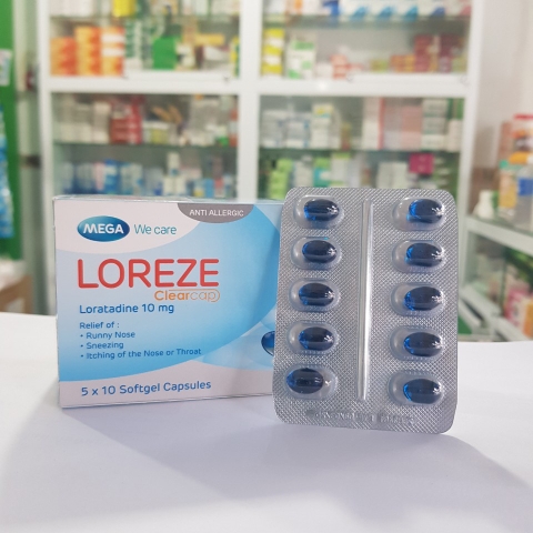 Thuốc Loreze 10mg Mega Lifesciences điều trị viêm mũi dị ứng (5 vỉ x 10 viên)