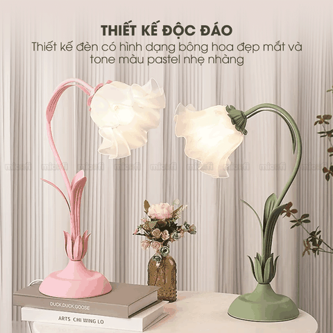 Đèn LED Bàn Học Micofi Trang Trí Phòng Ngủ Đọc Sách Để Bàn, Đèn Ngủ Hoa Decor Phòng Khách Quán Cà Phê Nhiều Màu Decor