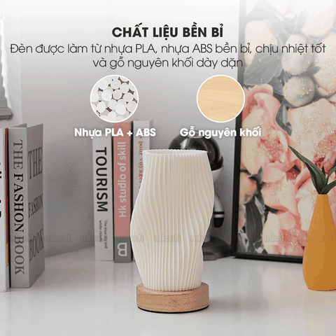 Đèn LED Bàn Micofi Trang Trí, LED Ngủ Decor Đọc Sách Để Bàn Phòng Khách Phòng Ngủ, Đèn 3D Nhiều Màu Gợn Sóng Hiện Đại