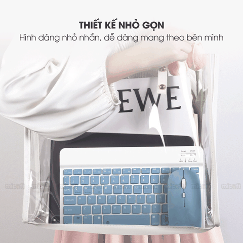 Bàn Phím Bluetooth Micofi Không Dây Mini, Bộ Bàn Phím Laptop Chuột Không Dây Điện Thoại Tablet Nhỏ Gọn Không Ồn Có Đèn