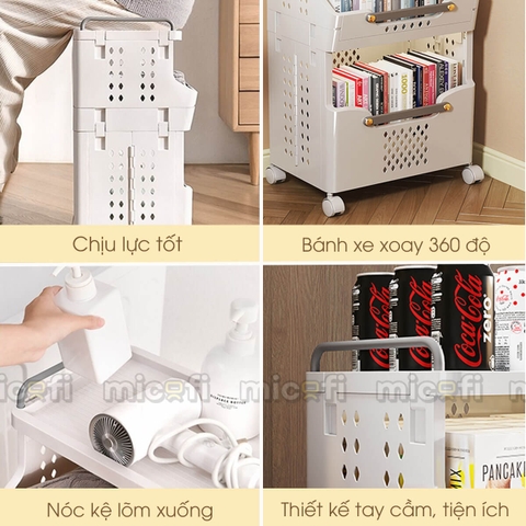 Kệ Nhựa Để Đồ Micofi Đựng Đồ Đa Năng Gấp Gọn