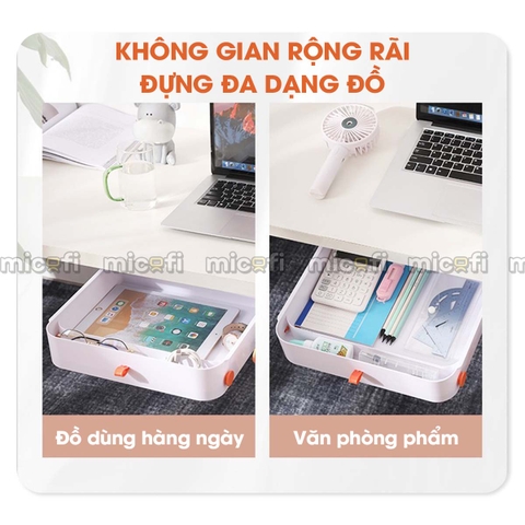 Ngăn Kéo Dán Dưới Bàn Micofi Đa Năng, Đựng Đồ Văn Phòng Phẩm, Mỹ Phẩm Tiện Lợi