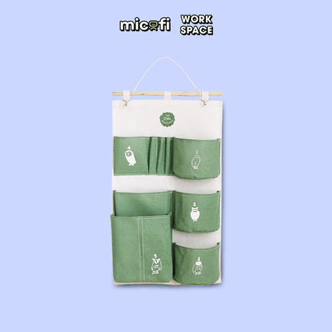 Túi Vải Đựng Đồ Treo Tường Micofi, Túi Treo Đựng Đồ Đa Năng Nhiều Ngăn Vải Lanh Cotton Hoạ Tiết Treo Cửa