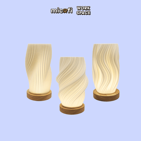 Đèn LED Bàn Micofi Trang Trí, LED Ngủ Decor Đọc Sách Để Bàn Phòng Khách Phòng Ngủ, Đèn 3D Nhiều Màu Gợn Sóng Hiện Đại