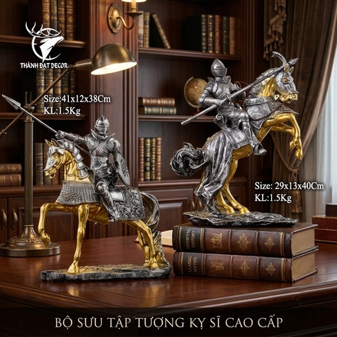 Tượng Kỵ Sĩ Cưỡi Ngựa Châu Âu – Phong Cách Cổ Điển Sang Trọng, quà tặng decor tân gia khai trương