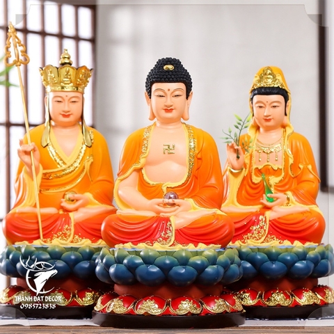 Tượng Tam Thế Phật Quan Âm Bồ Tát , Phật A Di Đà, Địa Tạng Chất Liệu Polyresin Size 30Cm , Tượng Thờ Cúng , Quà Tặng