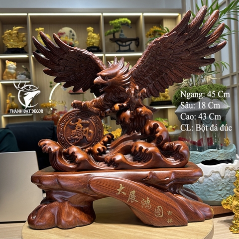Tượng Đại Bàng Tung Cánh 45*18*43cm, Quà Tặng Decor Phong Thuỷ Tân Gia Khai Trương Sinh Nhật