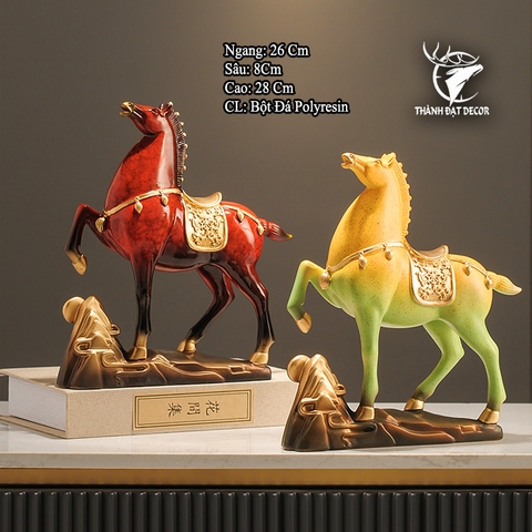 Tượng Ngựa Phong Thủy 26x8x28 Mã Đáo Thành Công, Quà Tặng Tuổi Ngọ Tân Gia Khai Tương Sinh Nhật
