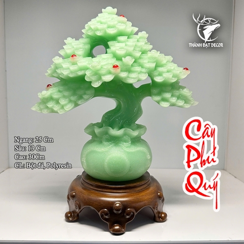 CÂY TÀI LỘC PHONG THỦY MÀU NGỌC BÍCH - CHIÊU TÀI HÚT LỘC CHO GIA CHỦ Quà Tặng Tân Gia Khai Trương