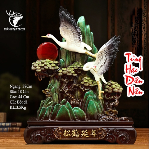 Tượng Chim Hạc Phong Thủy, Tùng Hạc Diên Niên Trường Thọ Trang Trí Phòng Khách Quà Tặng Tân Gia Mừng Thọ