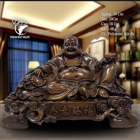 [Rẻ vô địch] Tượng Phật Di Lặc Màu Gỗ, Quà Tặng Tân Gia Khai Trương, Bàn Thờ Thần Tài Thổ Địa Trang Trí Nhà Cửa