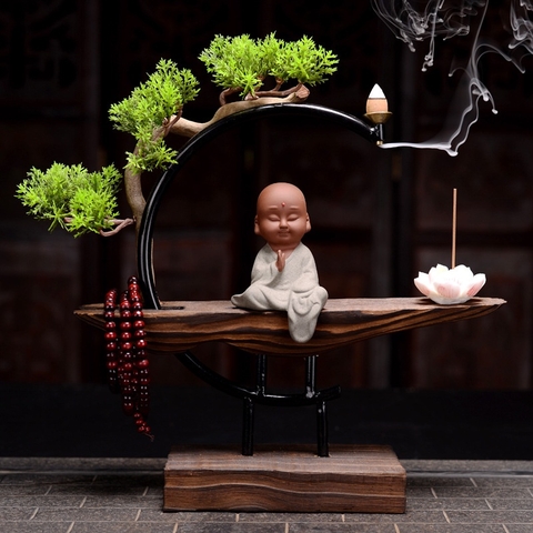 Kệ Gỗ Đặt Tượng Trang Trí , Có Thể Đốt Trầm Hương, Quà Tặng Tân Gia Khai Trương Sinh Nhật Trang Trí Thờ Cúng