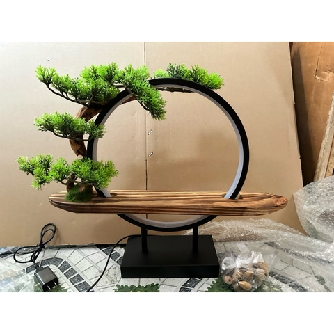 Kệ Gỗ Đặt Tượng Trang Trí Có Đèn Led size 49 , Có Thể Đốt Trầm Hương, Quà Tặng Tân Gia Khai Trương Trang Trí Bàn