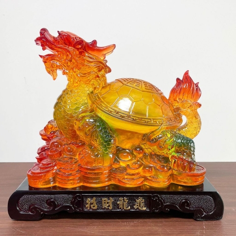 Tượng Long Quy Chiêu Tài 28*18*24 , Rùa Đầu Rồng, Quà Tặng Tân Gia Khai Trương Sinh Nhật Trang Trí Nhà Cửa
