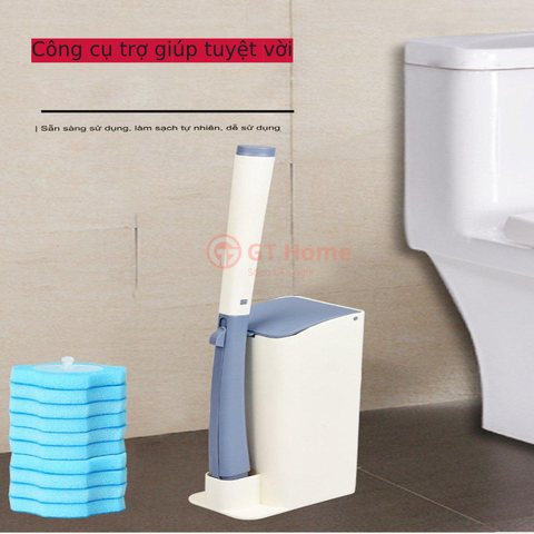 Bộ chổi cọ nhà vệ sinh + 8 miếng dùng 1 lần