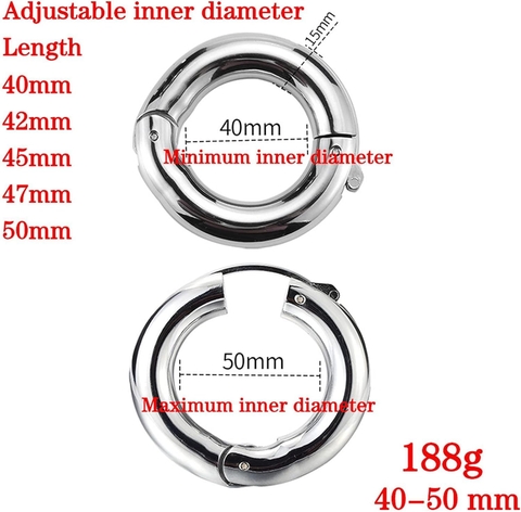 Cockring inox bản dày có khóa điều chỉnh kích thước