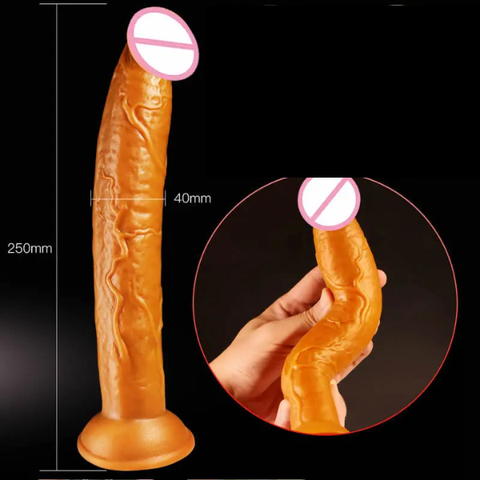 Dương vật giả siêu mềm dẻo 25cm M07 Gold