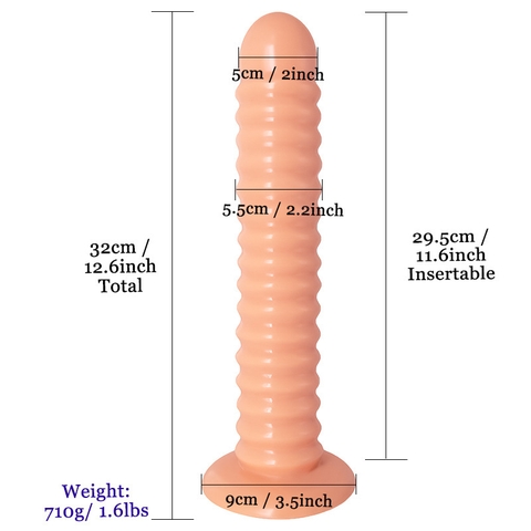 Dương vật giả 32cm có ren xoắn ốc chính hãng Moonuo