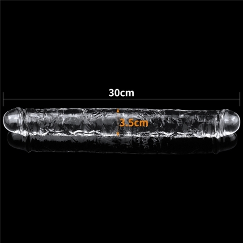 Dương vật giả Lovetoy hai đầu trong suốt 30cm