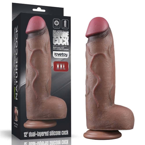Dương vật giả silicone bạch kim 2 lớp size XXL Lovetoy 12 inch