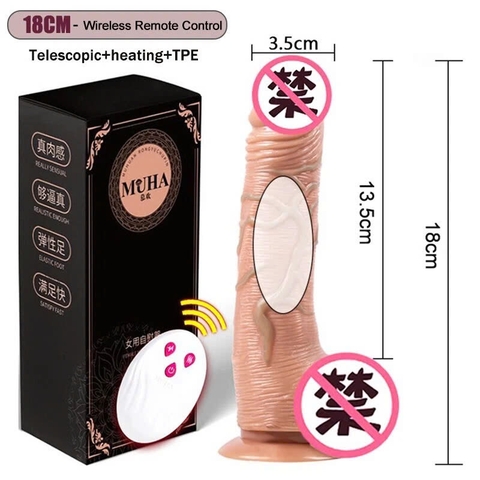 Dương vật giả tự động Mu Huan rung thụt sưởi ấm