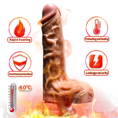 Dương vật giả tự động Yeain dildo rung thụt sưởi ấm 18cm
