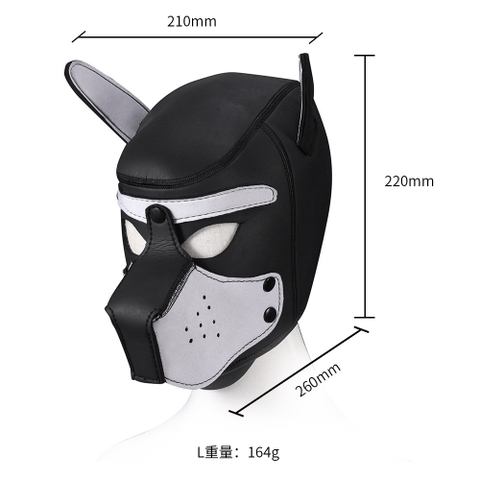 Mũ đầu chó cosplay chơi BDSM chính hãng Ginchain Neoprene