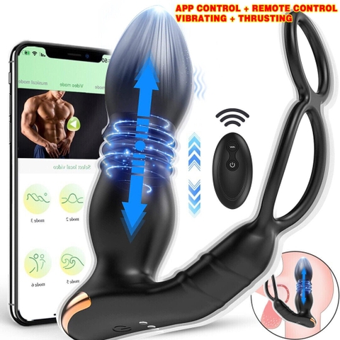 Plug rung massage hậu môn có thụt đẩy Back Court King