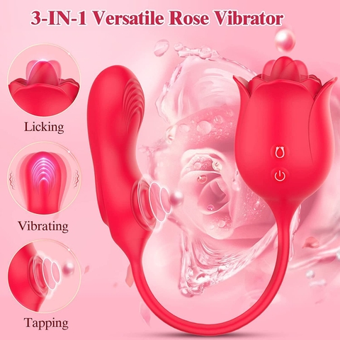 Trứng rung tình yêu kết hợp lưỡi liếm Rose Beats
