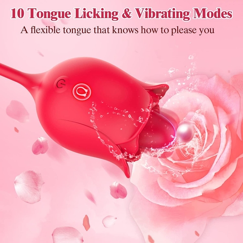 Trứng rung tình yêu kết hợp lưỡi liếm Rose Beats