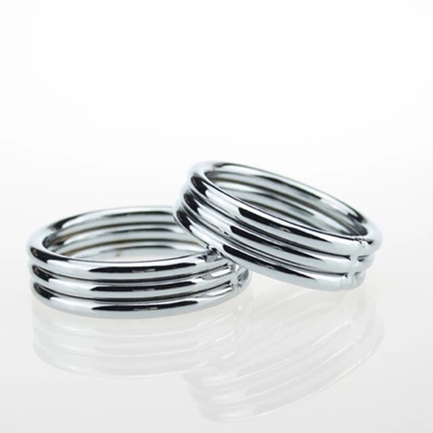 Cockring inox ghép 3 hỗ trợ chống xuất tinh sớm