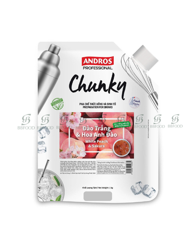 MỨT CHUNKY ĐÀO TRẮNG HOA ANH ĐÀO TÚI 1KG