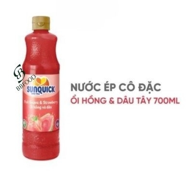 Nước ép Sunquick hỗn hợp ổi & dâu 700ml cô đặc